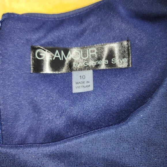 Navy blue cape sparkle dress size 10 - Picture 7 of 9